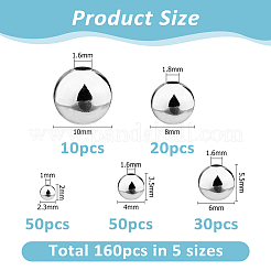 真鍮製スペーサービーズ160個  長持ちメッキ  ラウンド  925銀メッキ  2.3~10x2~10mm  穴：1~1.8mm&nbsp;KK-HS0015-46
