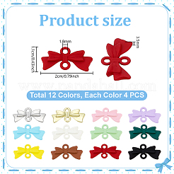 48Pcs 12 Styles Spray Painted Alloy Connector Charms&nbsp;FIND-PH0061-64