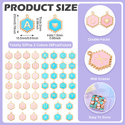52Pcs 2 Colors Alloy Enamel Pendants&nbsp;ENAM-TA0002-97A