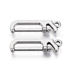 合金のチベット風チャーム  カドミウムフリー＆鉛フリー  のこぎり  アンティークシルバー  25.5x7.5x2.5mm  穴：1.8mm  約817個/985g&nbsp;LS-TIBEP-T010-11AS