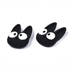 オペーク樹脂カボション  猫  ブラック  19x13x6mm&nbsp;X-CRES-N024-48