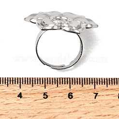 Adjustable 304 Stainless Steel Open Cuff Ring Components&nbsp;STAS-P403-01A-P