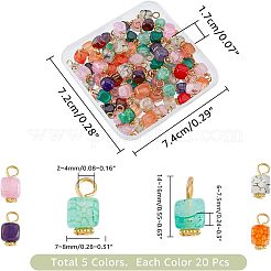100Pcs 5 Colors Natural Agate Pendants&nbsp;FIND-FH0005-15