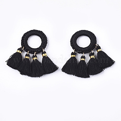 Polycotton(Polyester Cotton) Tassels Pendants&nbsp;LS-FIND-Q077-01