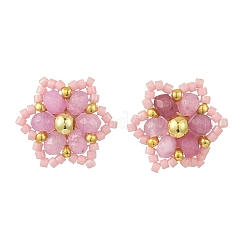 Natural Malaysia Jade Stud Earrings&nbsp;EJEW-MZ00742