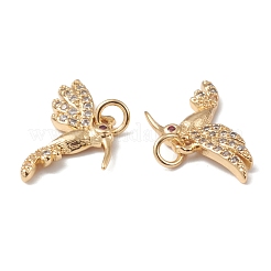 Rack Plating Brass Micro Pave Cubic Zirconia Charms&nbsp;KK-G452-20G