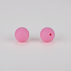 丸いシリコン焦点ビーズ  パールピンク  15mm  穴：2mm&nbsp;SI-JX0046A-72