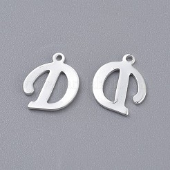 ステンレスペンダント201個  文字L  銀色のメッキ  文字.d  14x11.5x1mm  穴：1mm&nbsp;STAS-O098-03S-D
