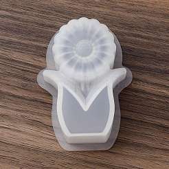 DIYキャンドルシリコンモールド  レジン型  花  ホワイト  77x55x25.5mm&nbsp;LS-SIMO-P013-02B