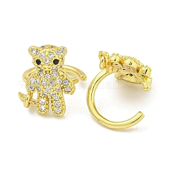 Brass Micro Pave Clear Cubic Zirconia Cuff Earrings&nbsp;EJEW-C104-072G