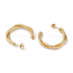PVD Vacuum Plating 201 Stainless Steel C-Shaped Stud Earrings&nbsp;EJEW-I309-27G
