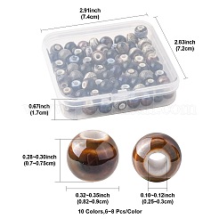 68 個 9 色の手作り磁器ビーズ  ロンデル  ファンシーアンティーク施釉磁器  ミックスカラー  8.2~9x7~7.5mm  穴：2.5~3mm&nbsp;PORC-FS0001-23A
