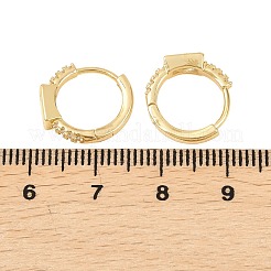 長方形の真鍮マイクロパヴェクリアキュービックジルコニアフープピアス  18KGP本金メッキ  13x14.5x4mm&nbsp;EJEW-D348-05G