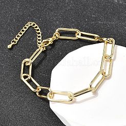 Brass Paperclip Chain Bracelets for Women&nbsp;BJEW-H639-09G