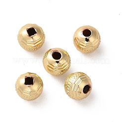 ラックメッキ真鍮スペーサービーズ  長持ちメッキ  ラウンド  18KGP本金メッキ  6x5.5mm  穴：1.6mm&nbsp;KK-F859-05G