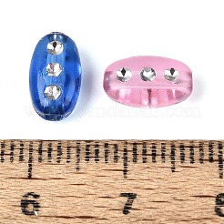 プラスチック製の楕円形のビーズ  シルバーライン入り  ミックスカラー  9.5x5.5x4mm  穴：1.5mm  約4545個/500g&nbsp;KY-Q002-03