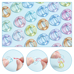 240Pcs 8 Colors Transparent Acrylic Linking Rings&nbsp;MACR-PH0001-46