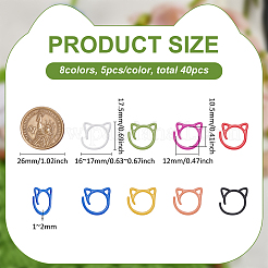 40Pcs 8 Colors Iron Knitting Stitch Marker Rings&nbsp;DIY-FG0007-90