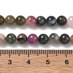 天然石トルマリンビーズ連売り  グレードA  ラウンド  6~7mm  穴：1mm  約60~67個/連  15.7インチ&nbsp;G-R446-6mm-03