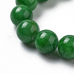 天然石馬山ジェイドラウンドビーズ連売り  染め  濃い緑  10mm  穴：1mm  約41個/連  15.7インチ&nbsp;G-D263-10mm-XS13