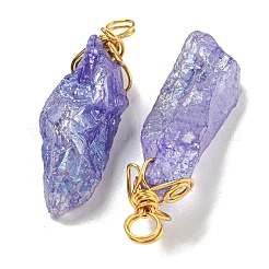 Electroplated Raw Rough Natural Quartz Crystal Big Pendants&nbsp;G-A229-02G-06