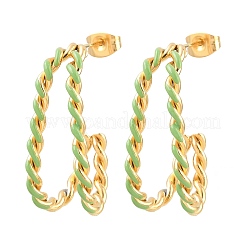 Twist 304 Stainless Steel Enamel Stud Earrings&nbsp;SA-CBA065A-01G-01