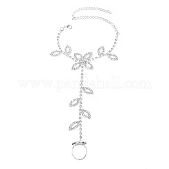 Leaf Alloy Crystal Rhinestone Toe Ring Anklets for Women&nbsp;FS-WGEBB2B-01