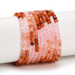 Gradient Color Natural Rose Quartz & Red Hematoid Quartz Beads Strands&nbsp;GG-CBA1668-A03-3mm