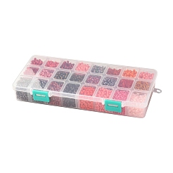 Red Series 600G 24 Colors Glass Seed Beads&nbsp;SEED-JP0008-02-4mm