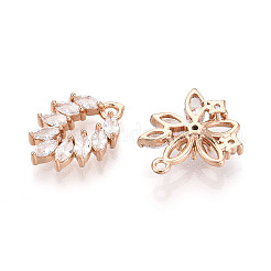 キュービックジルコニアペンダント付き真鍮  混合図形  ゴールドカラー  透明  14.5~20x10.5~15x2.5~8mm  穴：1.4~6x3.5~4mm&nbsp;KK-T072-52G