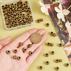 チベット風合金ヨーロピアンビーズ100個  大穴ビーズ  コラム  アンティークブロンズ  8x5.5mm  穴：4.5mm&nbsp;DIY-PH0023-44A