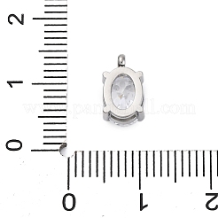 304 Stainless Steel Micro Pave Cubic Zirconia Charms&nbsp;STAS-L022-160P-A02