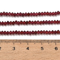 天然石ガーネットビーズ連売り  双円錐形  多面カット  3x2mm  穴：0.6~0.7mm  約194~196個/連  15.28~15.43インチ（38.8~39.2cm）&nbsp;GG-CBAA9B4-A11-02