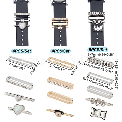 13Pcs 13 Style Heart & Bowknot & Oval & Rectangle Resin Alloy Watch Band Charms Set&nbsp;MOBA-PH0001-14