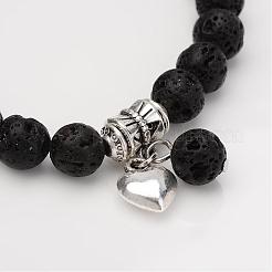 Natural Lava Rock Beaded Bracelets&nbsp;BJEW-JB02351-01