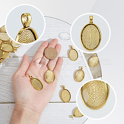 30Pcs Oval Alloy Pendant Cabochon Settings&nbsp;DIY-SP0006-91