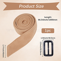 ウールのベルト  プラスチックバックル付き  バリーウッド  1690x45mm&nbsp;AJEW-WH20020-133D