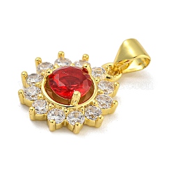 Flower Rack Plating Brass Micro Pave Cubic Zirconia Pendants&nbsp;KK-G513-92G