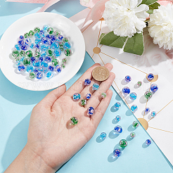 90Pcs 9 Styles Handmade Luminous Inner Flower Lampwork Beads&nbsp;LAMP-PH0001-26