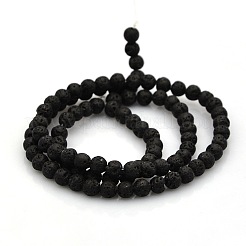 Natural Lava Rock Round Beads Strands&nbsp;G-N0120-18-4mm
