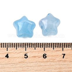 透明なアクリルビーズ  スター  ツートン  ライトスカイブルー  11x13x10.5mm  穴：1.6mm  約595個/500g&nbsp;MACR-K359-46C