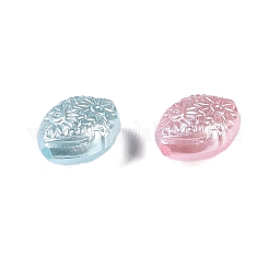 メッキアクリルビーズ  花とオーバル  ミックスカラー  9.5x13x6.5mm  穴：1.8mm  1250個/ 500g&nbsp;OACR-S135-03