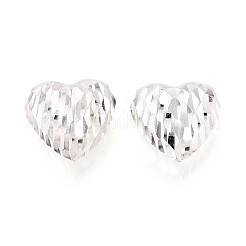 925スターリングシルバービーズ  ハート  テクスチャ  銀  14x14x6.5mm  穴：1.5~1.8mm&nbsp;STER-N017-26S