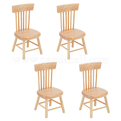 ミニウッドチェア  ドールハウス家具アクセサリー  ミニチュアダイニングルーム用  小麦  40x41x84mm&nbsp;AJEW-WH0041-76B