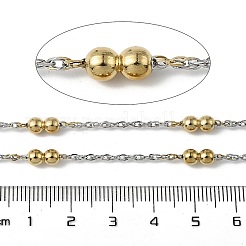 304 Stainless Steel Double Beads Cable Chains&nbsp;CHS-K022-01B-GP
