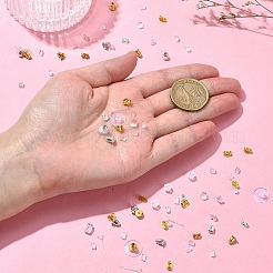 488Pcs 12 Styles Plastic Brass Ear Nuts&nbsp;FIND-YW0005-03
