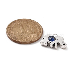 天然石ミックスストーンペンダント  象のチャーム  アンティークシルバートーン合金パーツ  14.5x18x4.5mm  穴：2mm&nbsp;PALLOY-JF01714-02
