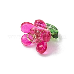 真鍮ガラスの花のペンダント  カメリア  22x18.5x18.5mm  穴：3.5x3.5mm&nbsp;PALLOY-MZ00630-04