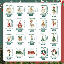 40Pcs 20 Style Christmas Rack Plating Alloy Enamel Pendants&nbsp;ENAM-TA0001-54