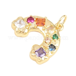 1Pc Brass Micro Pave Cubic Zirconia Pendants&nbsp;KK-YW0003-90